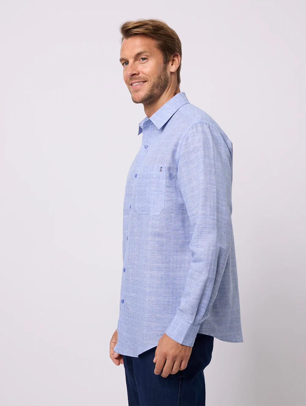 Foster Long Sleeve Linen Shirt - Image 3