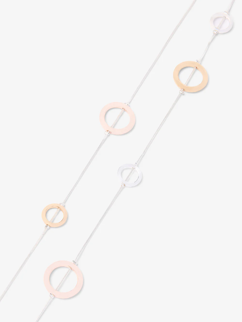 Gold and Silver Circle Necklace - Image 2
