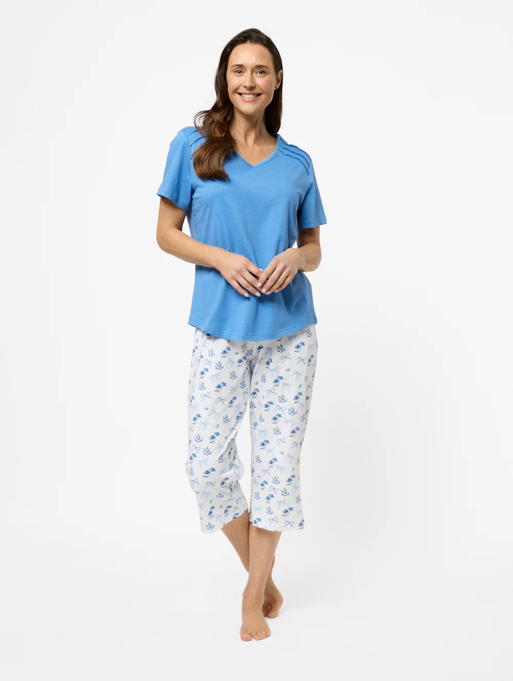 Laudie V Neck 3/4 Pyjama Set