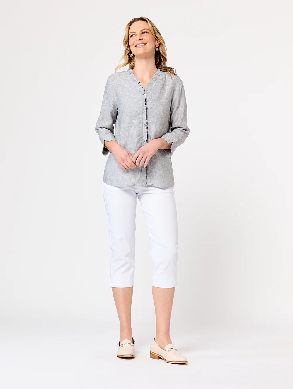 Niya 3/4 Sleeve Ruffle Shirt - Image 4