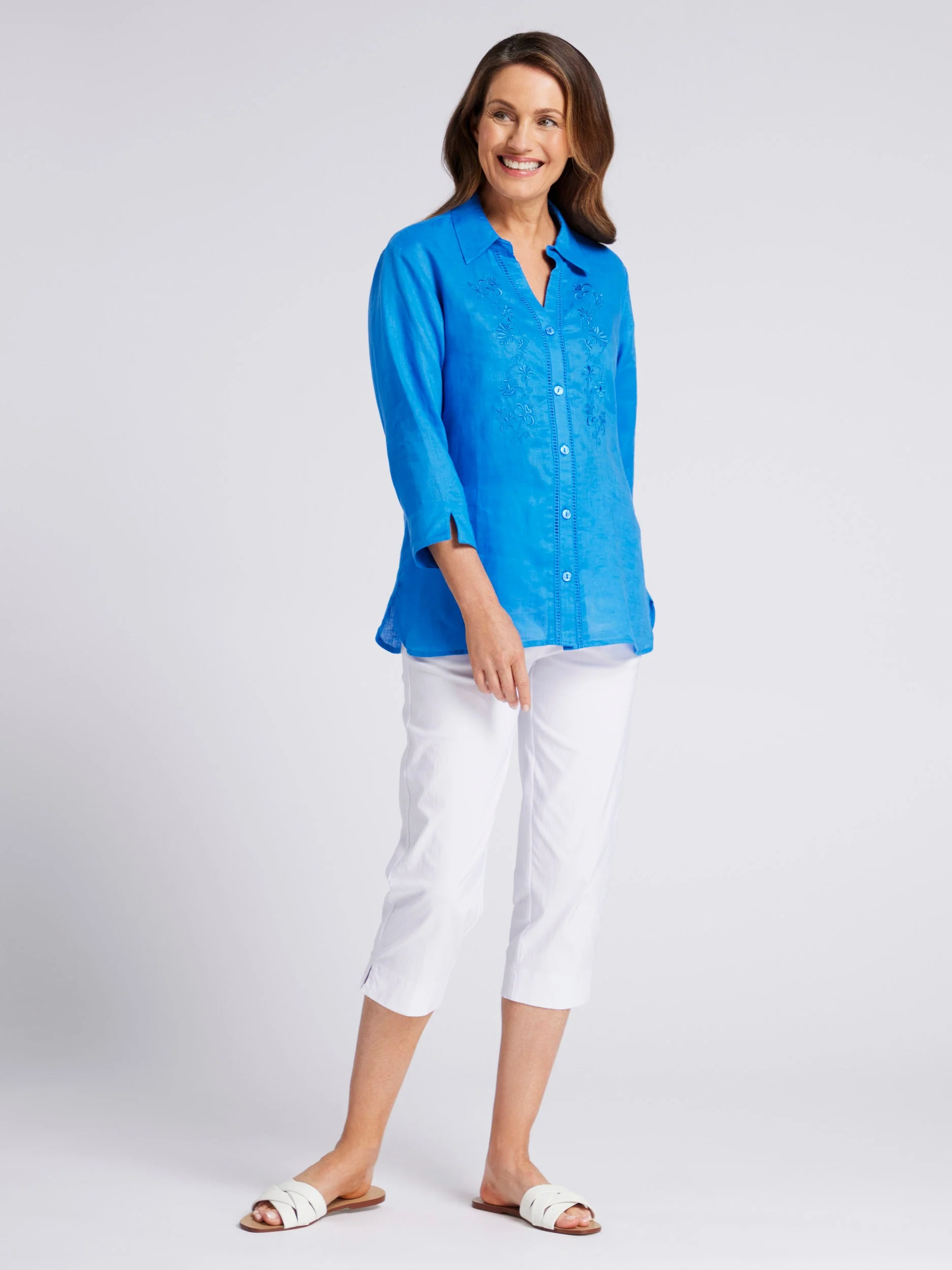 Niya Embroidered 3/4 Sleeve Shirt - Image 5