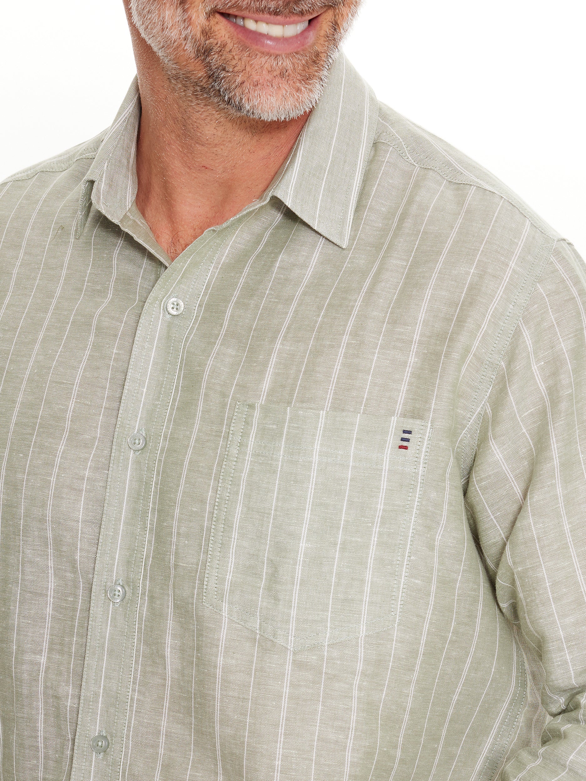 Provence Long Sleeve Linen Shirt - Image 4